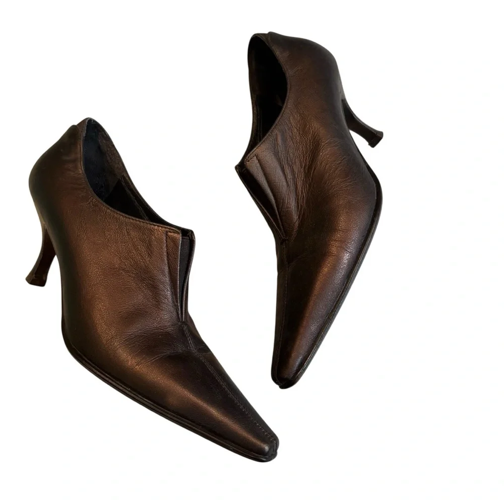 Donald J Pliner Lyndie Leather Ankle Booties in Bronze - Picture 1 of 16